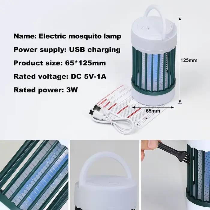 Lampe anti-moustiques à choc électrique USB, lumière UV, piège anti-moustiques pour chambre à coucher, répulsif d'extérieur, lampe anti-moustiques muette