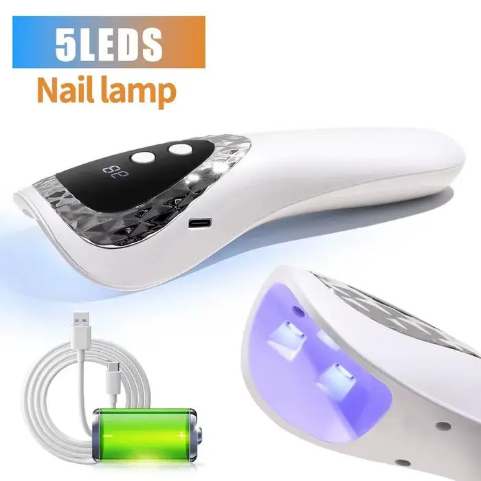 Lampe UV LED portative pour le séchage des ongles, lampe rechargeable mini pour manucure, sèche-ongles pour vernis gel, outils de manucure