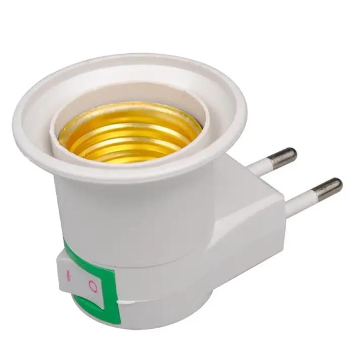 Base de lampe E27 avec prise EU, interrupteur marche/arrêt, pour nuits apaisées et ambiances douces