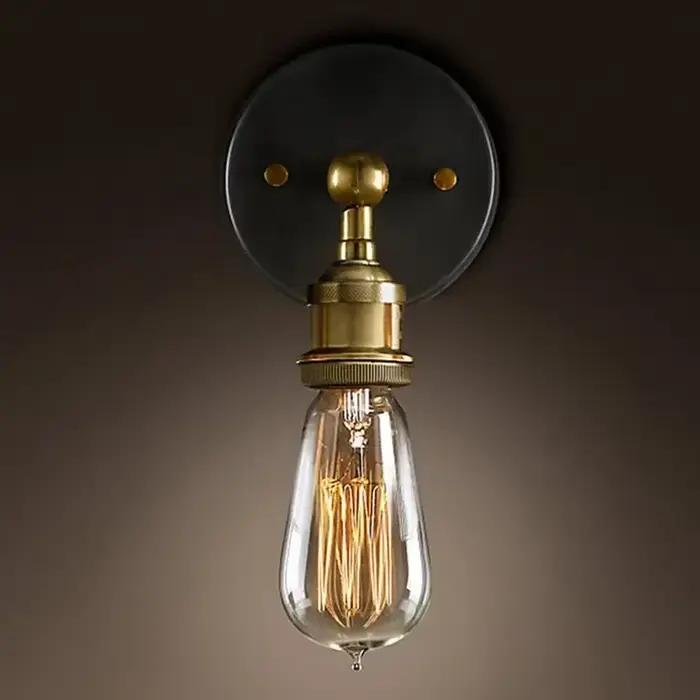 Lampe murale rétro de style industriel pour chambre à coucher chevet couloir allée lumineuses LED contemporaine avec abat-jour noir ou or flux lumineux 60-249 lumens zone d'éclairage 5-10mètres carrés