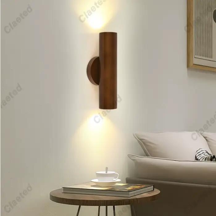 Applique Murale LED en Bois Solide de Style Nordique pour Salle à Manger