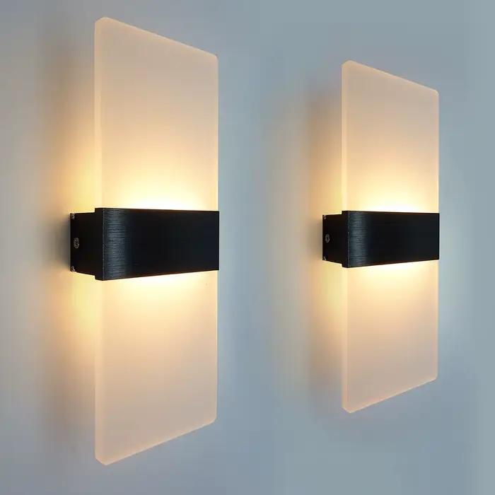 Appliques murales LED modernes avec abat-jour en acrylique pour éclairage quotidien de qualité, idéales pour la décoration de chevet, couloir ou salon, offrant une lumière douce et protectrice pour diverses pièces de la maison