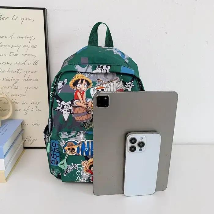 Sac à dos à motif de dessin animé One Piece Luffy & Chopper, créatif et personnalisé, grande capacité, léger, polyvalent, sac d'étudiant