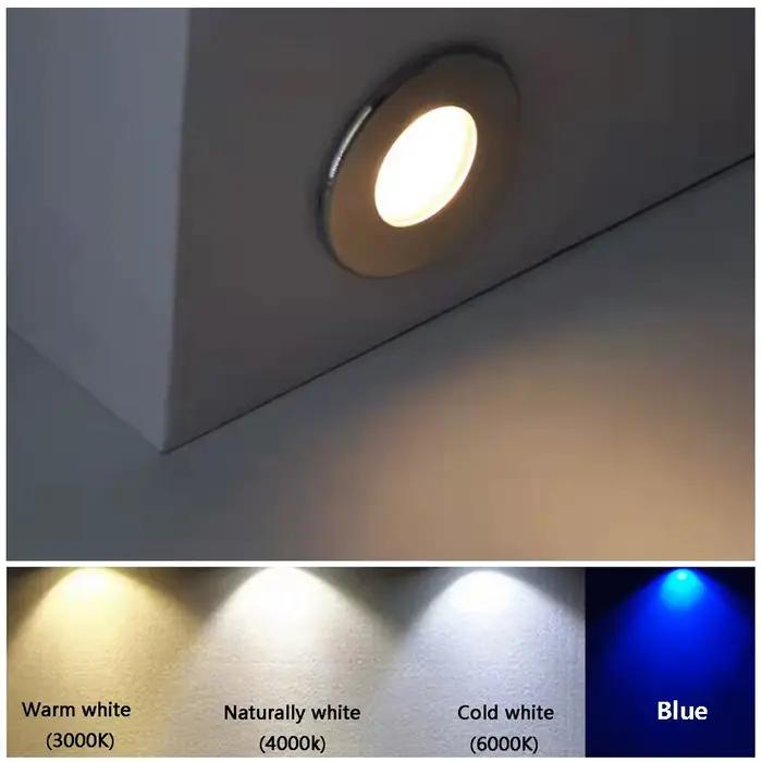 Lampe LED submersible 3W pour piscine, étanche IP68, DC12/24V, pour jardin, étang, encastrable, découpe 35mm
