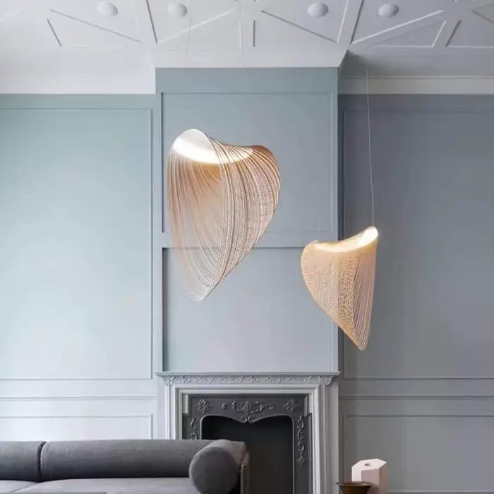 LED bois suspension pour chambre salon salle à manger Restaurant décoration moderne design