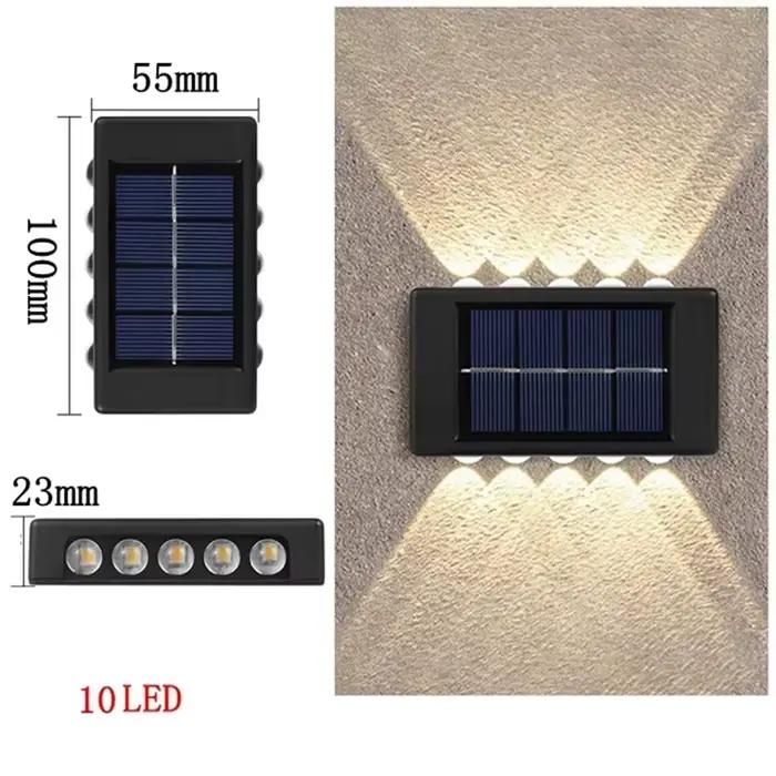 Applique murale extérieure solaire 12 LED lumière de jardin étanche cour Balustrade lampe d'ambiance décorative vers le