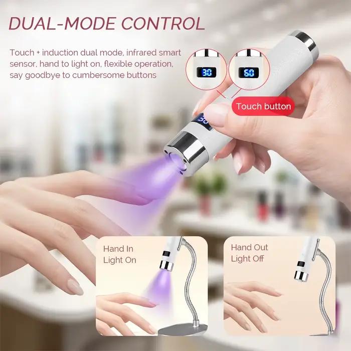 Mini lampe sèche-ongles UV LED, capteur Ai, Rechargeable, sans fil, pour bureau et séchage portatif, outils de Salon de manucure