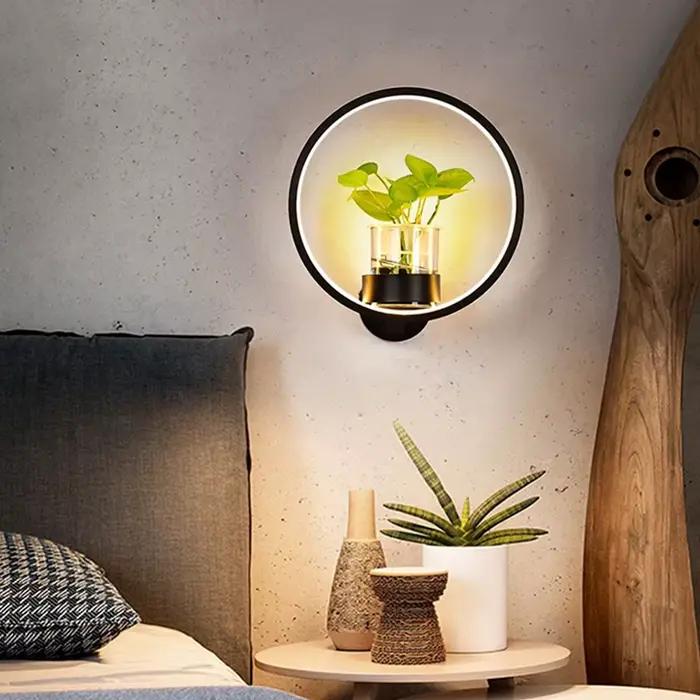 Anneau LED ADELIER pour plantes, appliques murales en verre, éclairage moderne pour salon, chambre à coucher, restaurant et entrée, hydroponique, luminaire pour couloir, design contemporain, installation facile