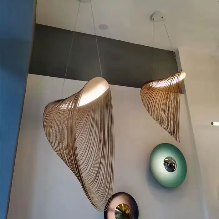 LED bois suspension pour chambre salon salle à manger Restaurant décoration moderne design