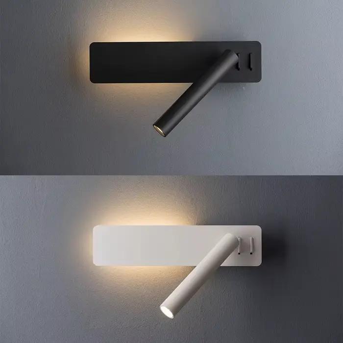 Lampe murale LED pour chambre hôtel design moderne éclairage doux rotation 360 degrés pour lecture et détente usage chambre bureau ou hôtel cadeau anniversaire noel