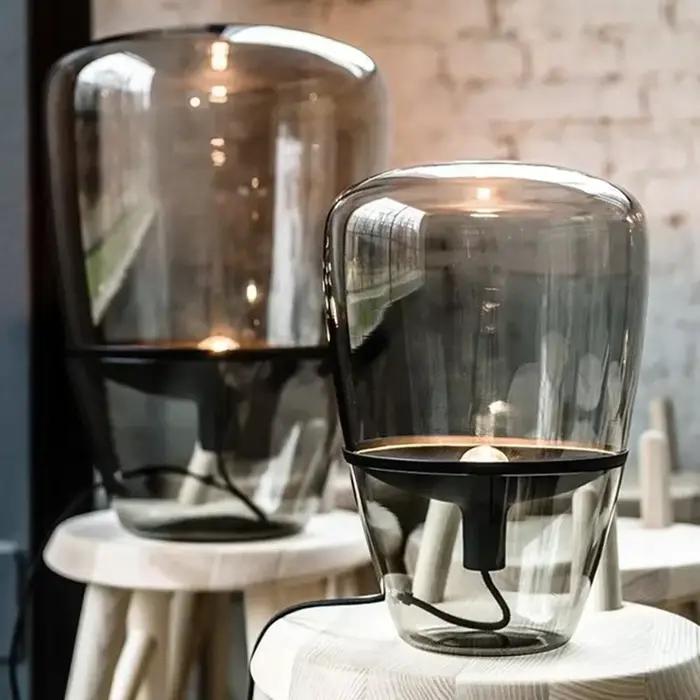 Lampe de Table LED en Verre au Design Nordique Moderne et Minimaliste