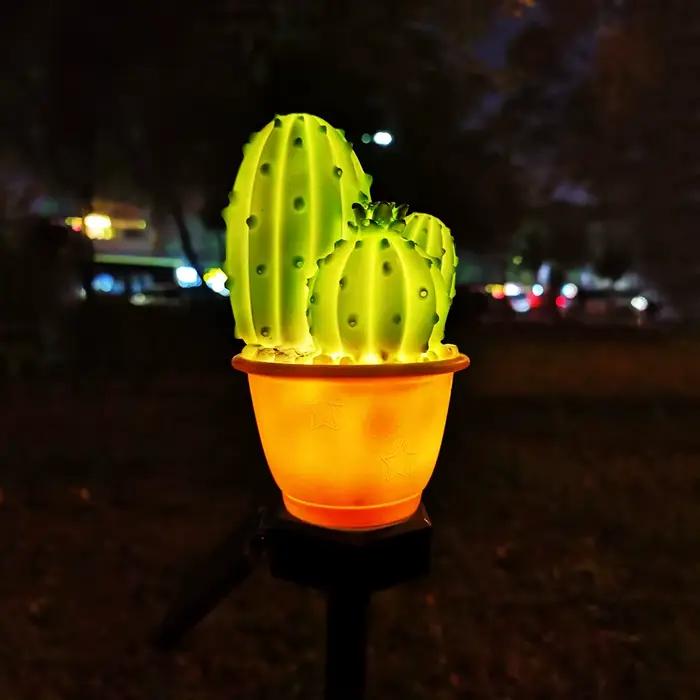 1/2 pièces LED lumière solaire extérieure étanche ananas Cactus décoratif jardin