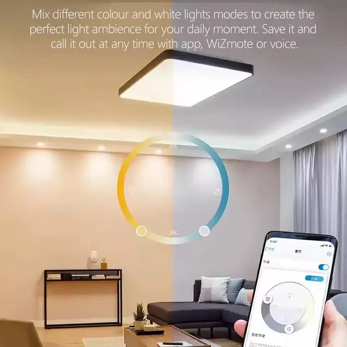 Philips Smart LED 4.9W E14 bougie WiZ Wi-Fi et Bluetooth ampoule 220-240V 16 millions de couleurs givré lampe à intensité variable CRI90