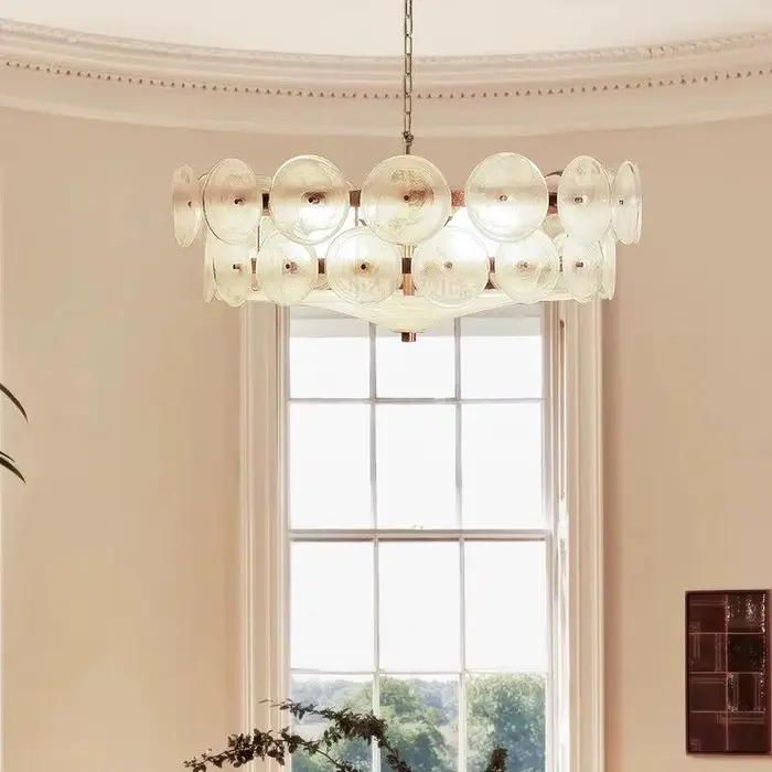 Lustre de plafond rétro en verre de Murano ambré pour salon, chambre à coucher, restaurant et autres espaces intérieurs
