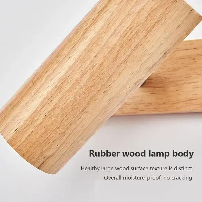 Applique Murale LED Rotative en Bois au Design Nordique Moderne, Luminaire Décoratif d'Nik, Idéal pour Salle d'Étude, Lecture, Hôtel, Éclairage Créatif (Ampoule Gratuite)