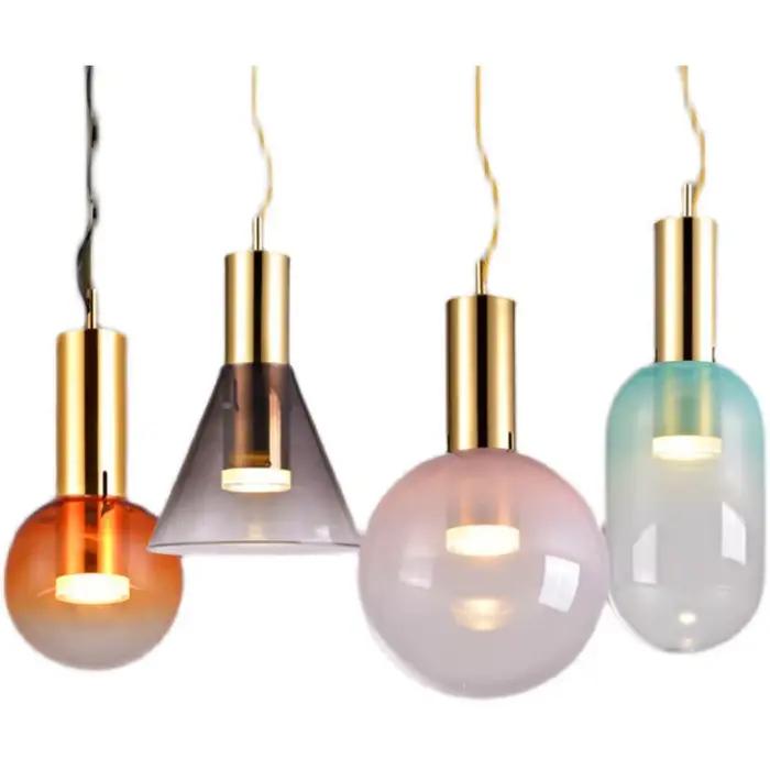 Lampes suspendues en verre coloré de design italien