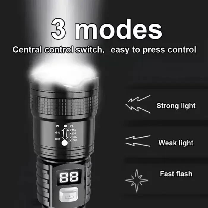100000LM lampe de poche Super lumineuse torche LED Rechargeable