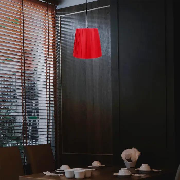 E14 tissu abat-jour couverture décorative rouge élégant anti-poussière atmosphère chaude éclairage accessoire pour la maison lampe couvre nuances