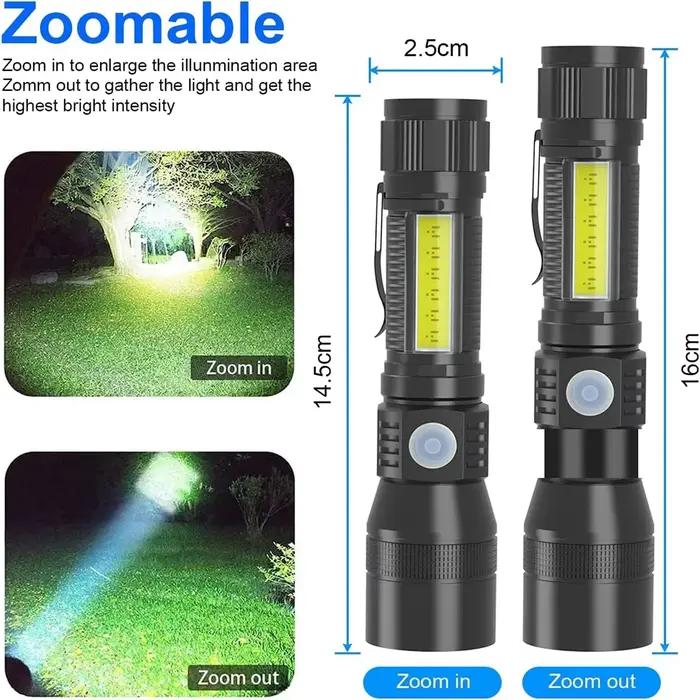 Lampe torche UV et lampe puissante rechargeable par USB, lanterne de camping, détecteur de taches d'urine d'animaux, lampe torche LED ultraviolette à lumière noire