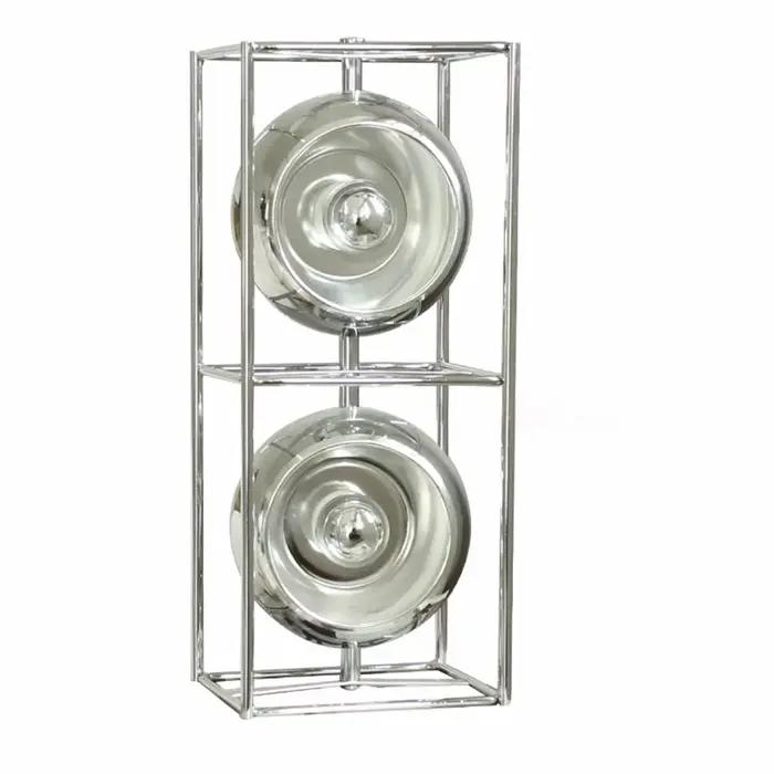 Lampe LED autoportante en métal chromé avec abat-jour en cristal, design minimaliste pour éclairer et embellir votre intérieur, salon, chambre ou bureau, moderne et sophistiquée