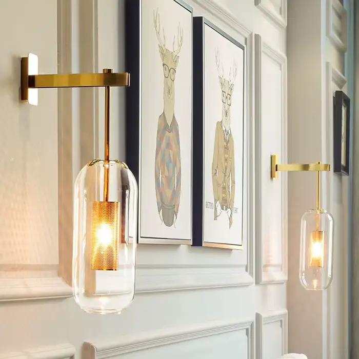 Applique murale de luxe post-moderne lampe texturée minimaliste nordique pour chambre à coucher couloir hôtel décoration de chevet élégante à offrir pour occasions spéciales