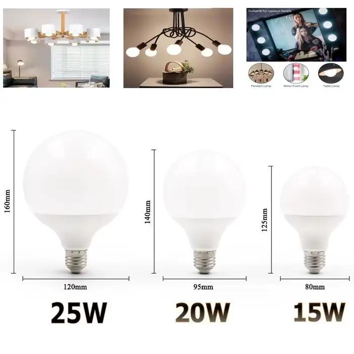 Ampoule LED E27 20W 15W 220V 230V G80 G95 G120 économie d'énergie lumière mondiale Lampada