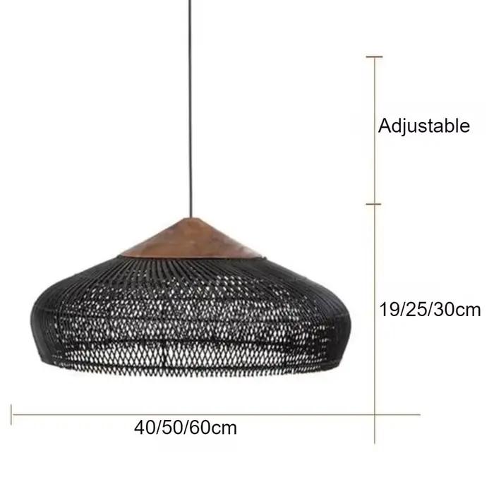Lampes suspendues en bambou et rotin pour salon cuisine chambre rustiques suspension plafond style chinois ambiance douce