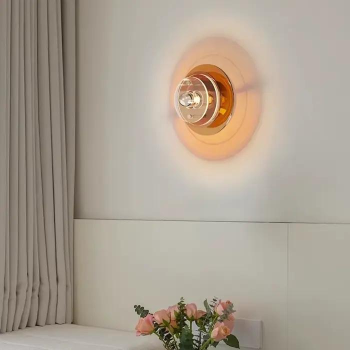 Italien Bauhaus mur LED lampes salon chambre lampe de chevet médiéval rond soucoupe volante appliques murales Bar atmosphère décor