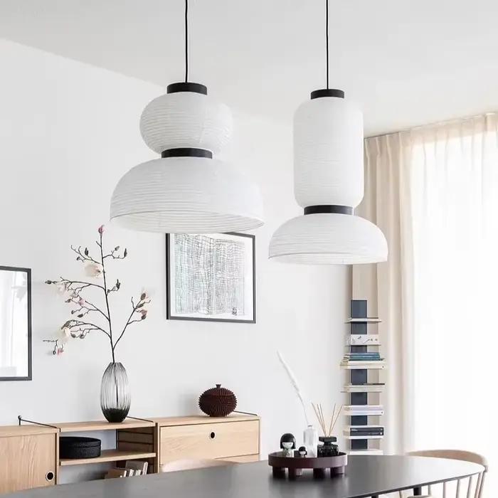 Lampe en papier de riz minimaliste moderne chez l'habitant japonais Noguchi courageux