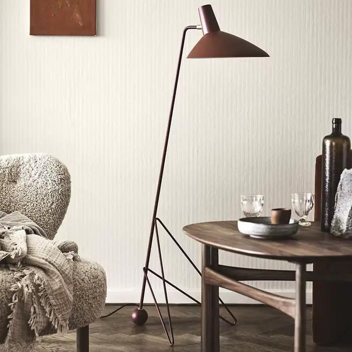 Lampadaire LED vintage noir sur pied avec trépied