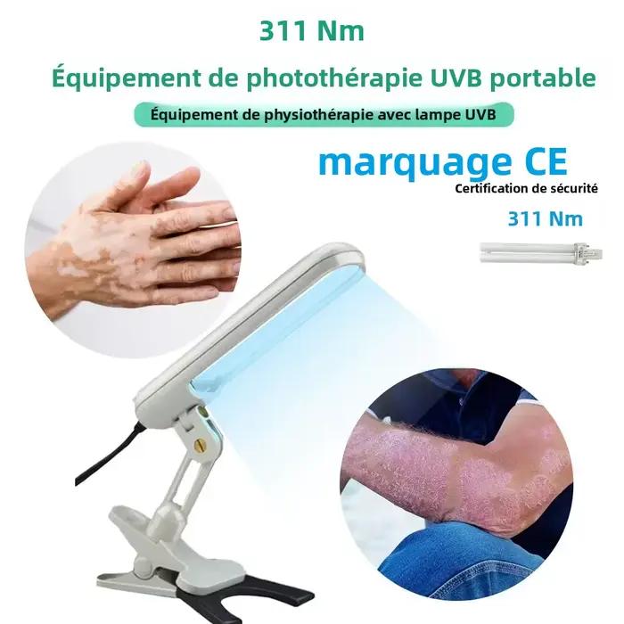 Lampe de thérapie UVB portative 311nm, efficace pour traiter le vitiligo, le psoriasis, l'eczéma, équipement de photothérapie UVB
