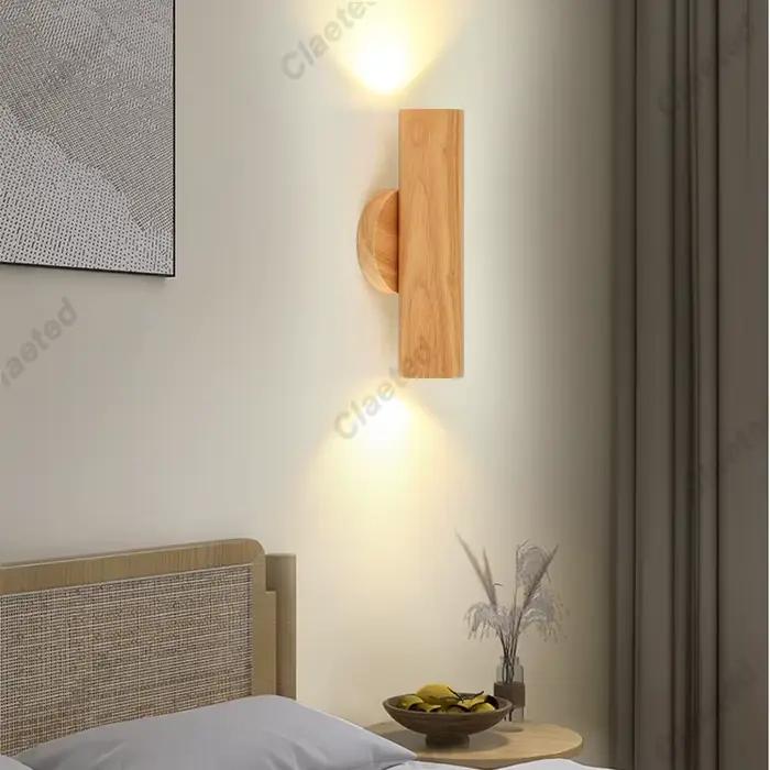 Applique Murale LED en Bois Solide de Style Nordique pour Salle à Manger