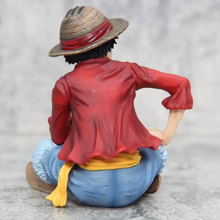 Anime One Piece Monkey D Luffy assis Ver. Statue de Collection de figurines d'action en PVC, modèle de jouets pour enfants, poupée cadeaux 13cm