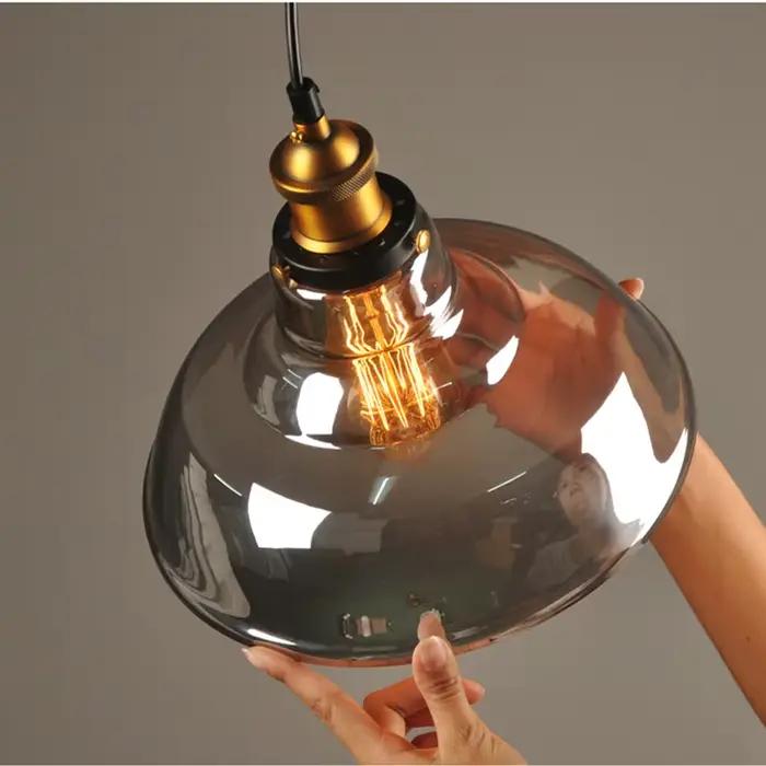 Lampes suspendues Vintage nordiques lampe à main en verre industriel pour salle à manger décor de Bar Luminaire rétro Suspension luminaires de cuisine