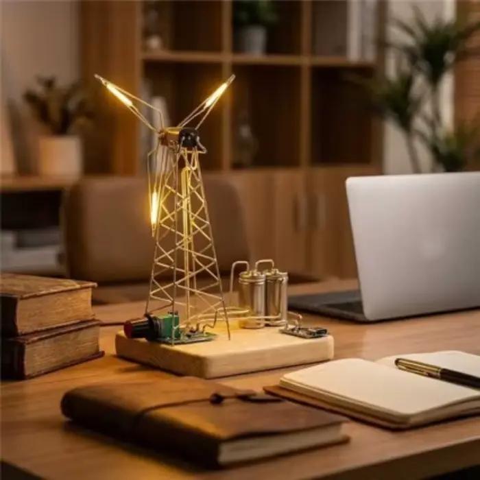 Kit de lampe éolienne DIY au design industriel en cuivre