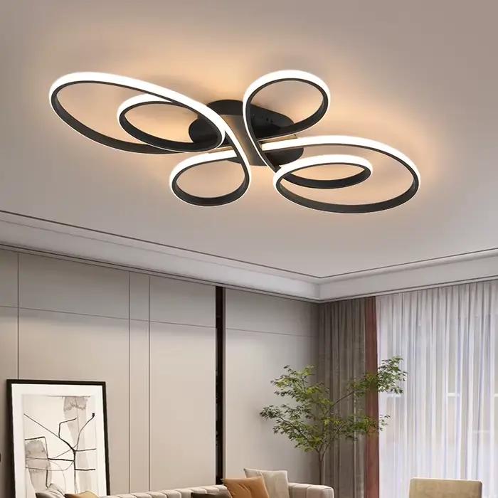 Plafonniers LED modernes à télécommande pour salon à plafond bas