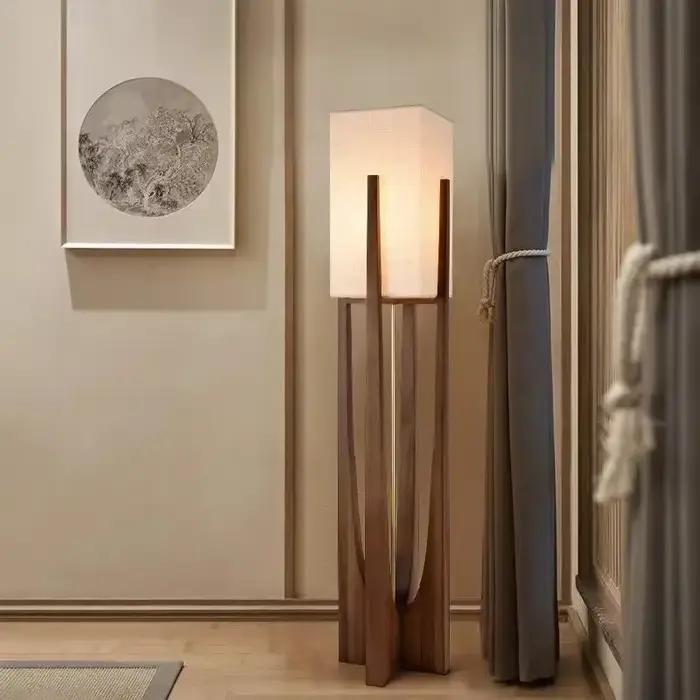 Lampadaire designers nordiques lampe de style japonais pour salon chambre canapé chevet en bois massif