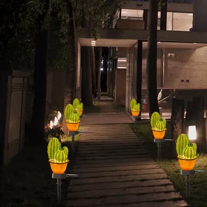 1/2 pièces LED lumière solaire extérieure étanche ananas Cactus décoratif jardin