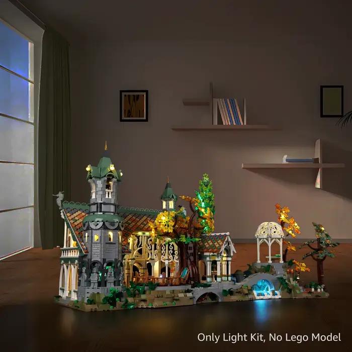 Ensemble de lumières LED créatives compatibles Lego 10316 THE LORD OF THE RINGS RIVENDELL, jouets modèles, lampe décorative (seulement la lumière, sans blocs)