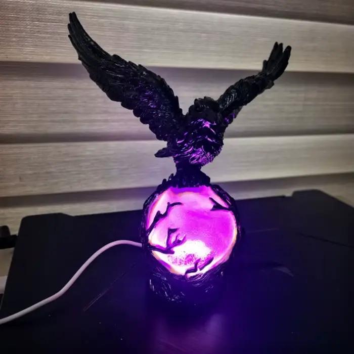 Lampe de nuit de style européen en résine gris clair pour décoration d'intérieur et occasions spéciales comme Noël 2025