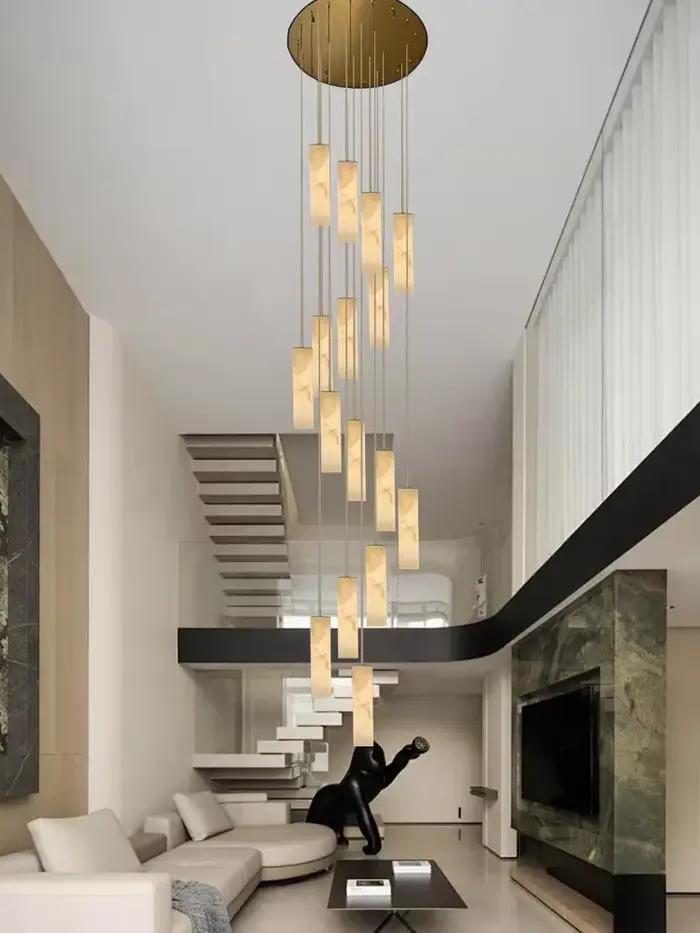 Lustre LED en marbre espagnol de luxe pour villa