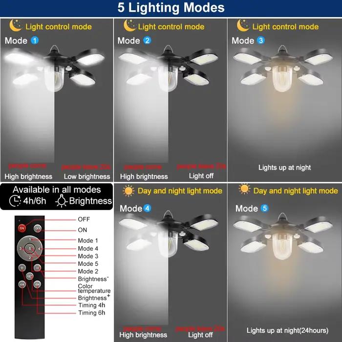 Lampe solaire suspendue LED pour intérieur et extérieur avec détecteur de mouvement, idéale pour jardin, garage, poulailler