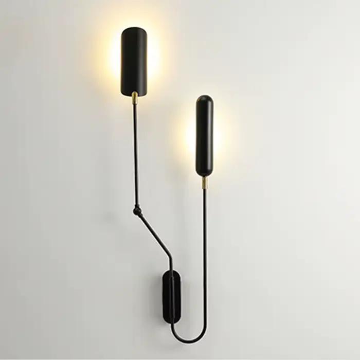Lampe murale industrielle réglable en fer peint avec interrupteur à bouton pour éclairage quotidien, moderne et vintage pour chambre, bureau, cuisine et plus
