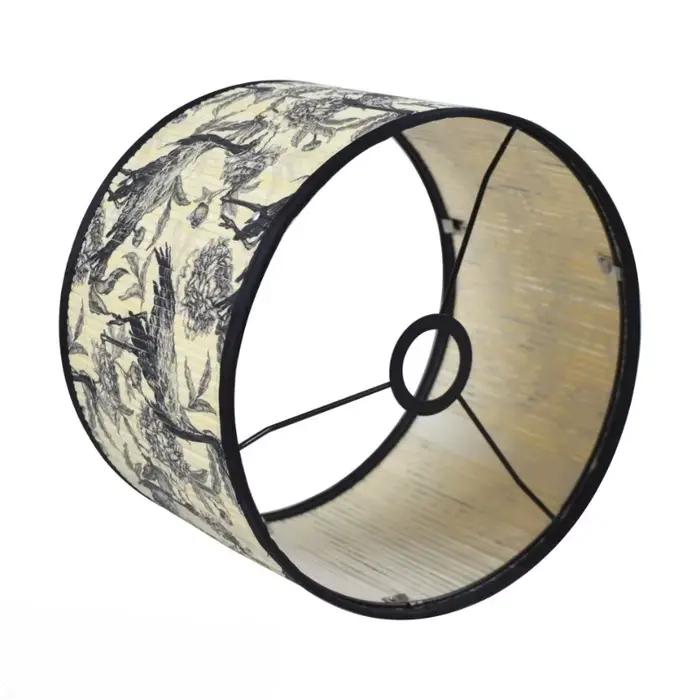 Abat-jour en bambou contemporain avec motifs floraux et oiseaux pour éclairer et décorer votre chambre ou salle de lecture