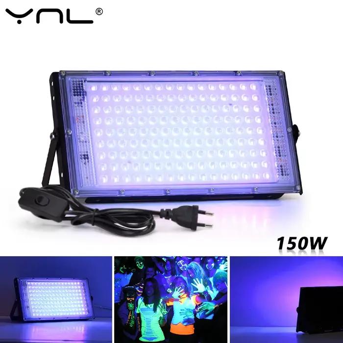 Projecteur LED UV 50W 100W 150W 220V projecteur extérieur 395nm 400nm lampe de scène fluorescente ultraviolette LED lumière noire de scène