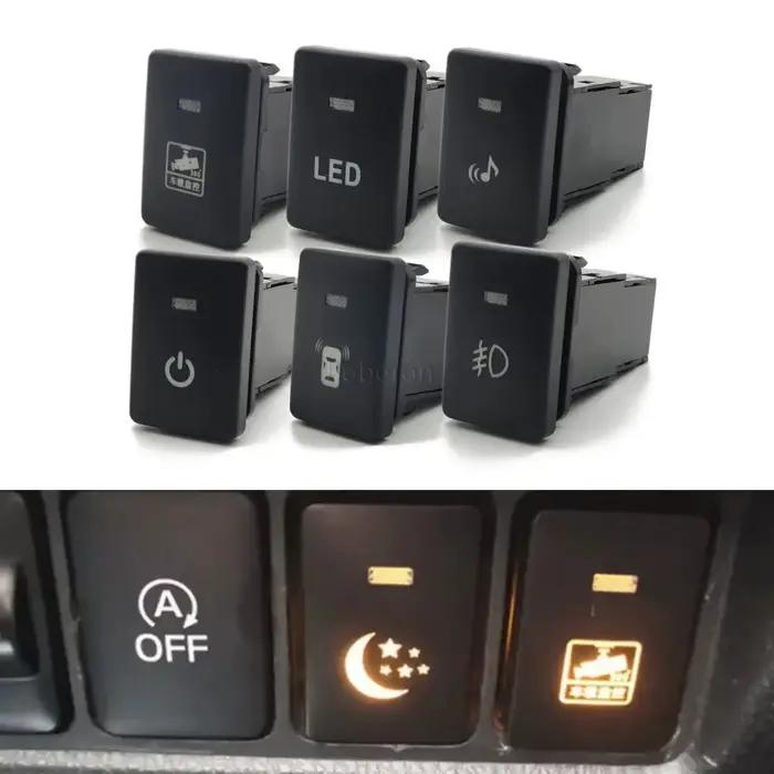 Pour Mitsubishi Outlander 2013-2020 mise hors tension voiture Orange lumière LED avant arrière antibrouillard bouton miroir chauffage bouton de commutation