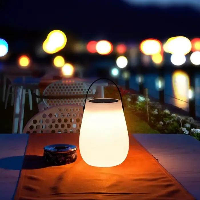 Lanterne LED solaire pour camping en plein air, batterie aste USB, lampe de table PE sans fil avec poignée en silicone, 62