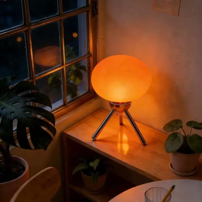 Bauhaus – lampe de Table champignon en verre du milieu du siècle