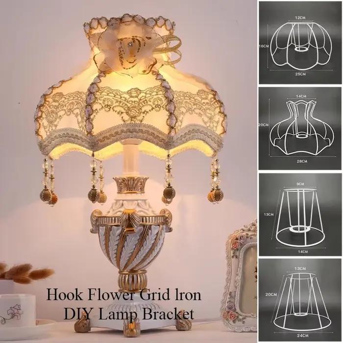 Abat-jour Cage cadre fer fil métallique lumière lustre Support de lampe pour bricolage anneau garde Table