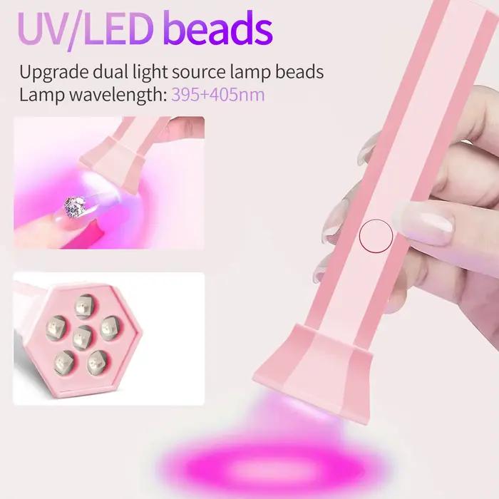 Mini lampe UV pour ongles en gel, petite lampe de séchage pour vernis gel, sécheuse à ongles USB pour un séchage rapide, lampe à ongles
